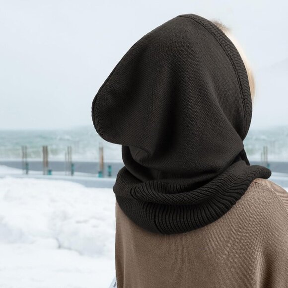 Unisex Black Beanie Skull Cap with Drawstring Warm Winter Hats Outdoor main image 5